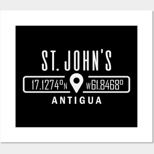 S John's, Antigua and Barbuda GPS Location Posters and Art